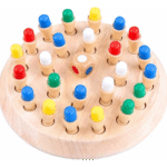 Wooden memory chess board with chess pieces