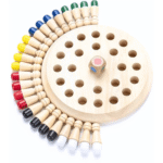 Wooden memory chess board with chess pieces