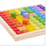 9 by 9 multiplication board with number tiles