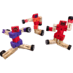 Wooden transforming robot toy for kids by noiiet - natural wood educational toy