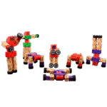 Wooden transforming robot toy for kids by noiiet - natural wood educational toy