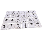 Kid twisting and shaping metal stickman puzzle