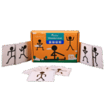 Kid twisting and shaping metal stickman puzzle