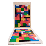 Wooden Tetris board puzzle for kids learning shapes
