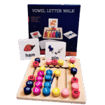 Vowel letter walk phonics board for kids
