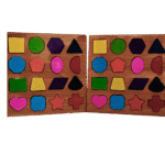 Wooden geometric peg board for kids learning patterns