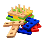 Wooden geometry assembly toy for toddlers