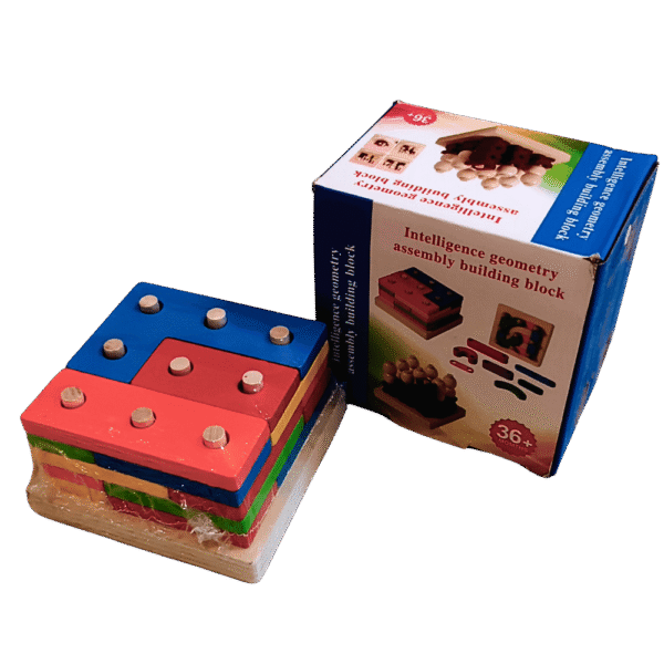 Wooden geometry assembly toy for toddlers