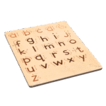 Double sided wooden alphabet tracing board with uppercase and lowercase letters