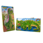 Number puzzle with labels showing number names for preschool learning