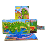 Number puzzle with labels showing number names for preschool learning