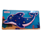 Number puzzle with labels showing number names for preschool learning