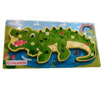 Number puzzle with labels showing number names for preschool learning