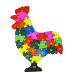 Colorful wooden shape puzzle board for kids