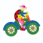 Colorful wooden shape puzzle board for kids