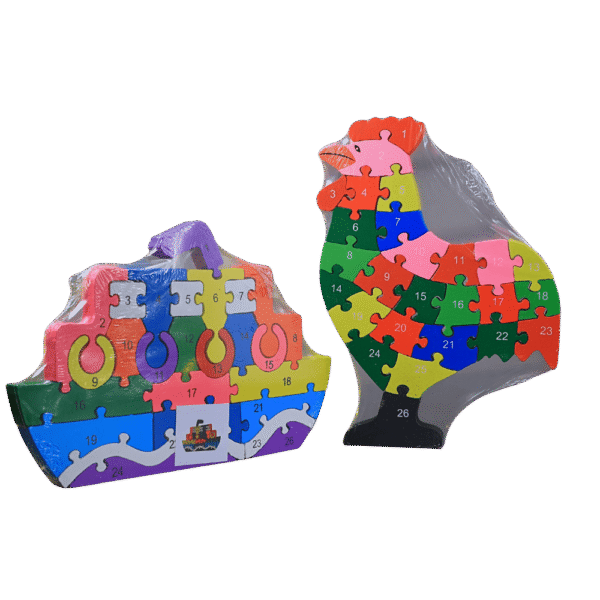 Colorful wooden shape puzzle board for kids