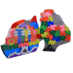 Colorful wooden shape puzzle board for kids