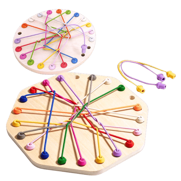 Wooden rope challenge game for kids learning focus