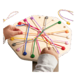 Wooden rope challenge game for kids learning focus